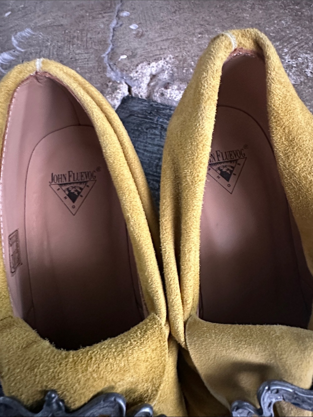 Fluevog Juliette Suede Pointed Toe Heels with Decorative Buckle. - Picture 9 of 10
